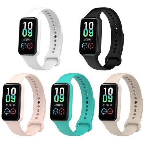 FitTurn 5 Pack Bracelet Band Compatible With Amazfit Band 7/Band7 Adjustable Comfortable Sport Replacement Strap Wristband for Women Men (5 Pack B)