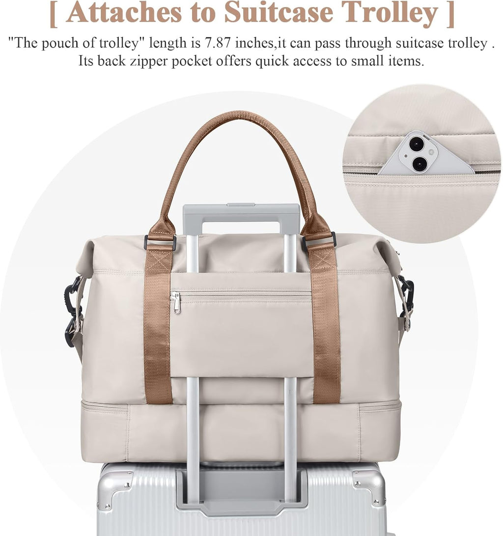 Skiennix Travel Duffel Bag - Shoes Compartment & Carry-On Design | Perfect for Weekend Getaways 18x14x8