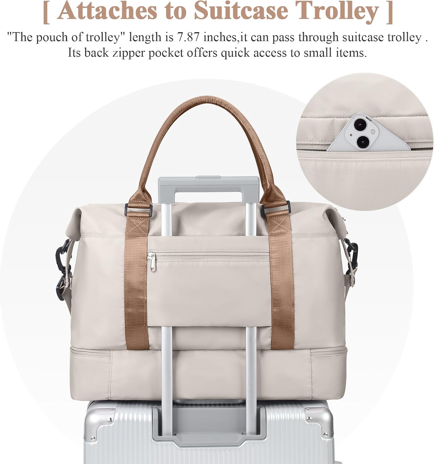 Skiennix Travel Duffel Bag - Shoes Compartment & Carry-On Design | Perfect for Weekend Getaways 18x14x8
