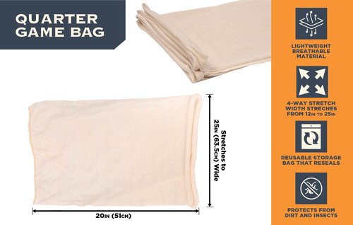 Allen Company Colorado Deer Quarter Game Bags, 20"L x 12"W, 4-Bags Per Pack, Natural - Made in America