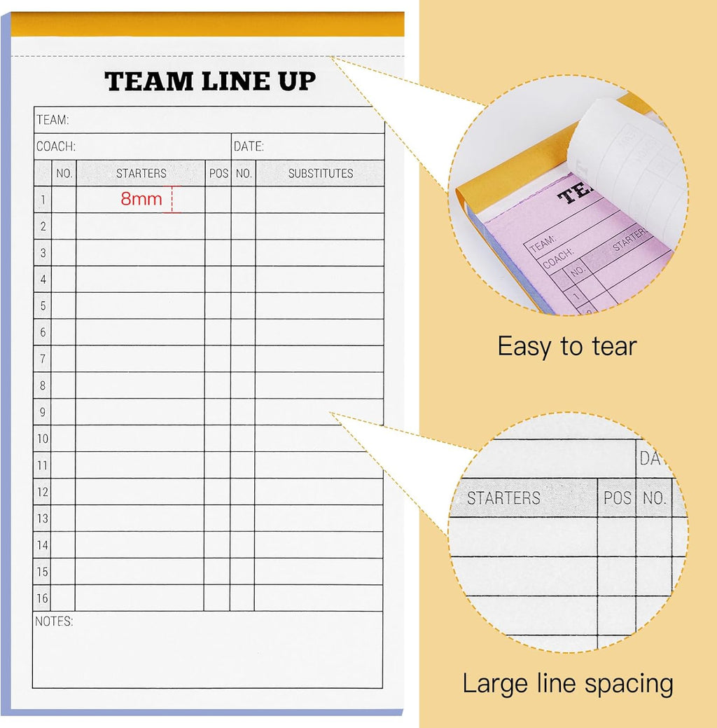 Regine Switzerland Softball/Baseball Lineup Cards - 60 Sets of 16 Player Carbonless Sheets | 4.5 x 8 in