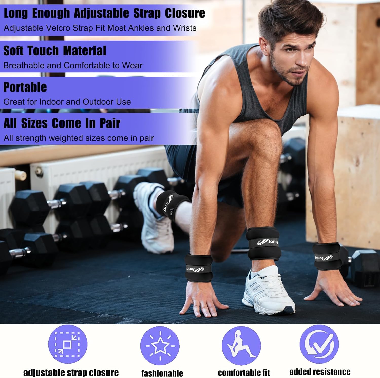 Skiennix Ankle Weights - Adjustable 1-20 LBS for Men & Women | Perfect for Fitness, Therapy & Workouts