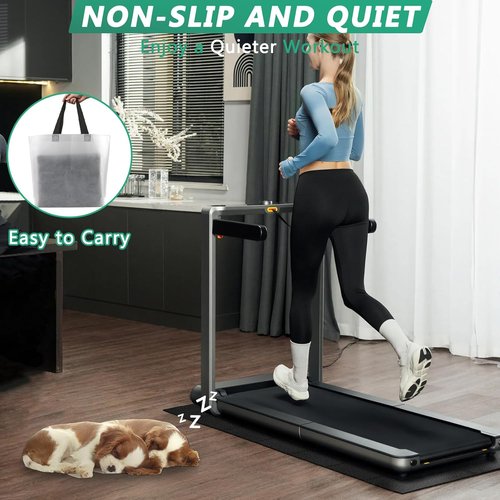 Foldable Treadmill Mat - 68"x24" | 1/4" Thick Noise-Reducing Floor Protector for Home Gym
