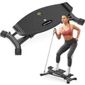 Balance Board for Full Body Workout, Wobble Board with LCD Monitor & Resistance Bands, 300 lbs Capacity Portable Rocker Board for Home Gym, Cardio, Core & Leg Training (Black)