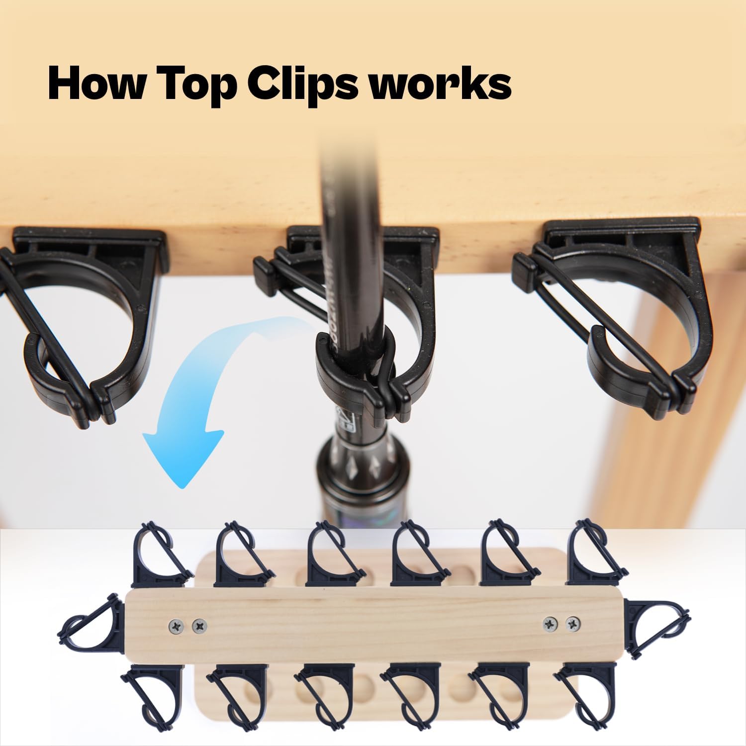 Skiennix Fishing Rod Storage Rack - 100% Wood Floor Stand for 14 Rods or Combos | Garage Organizer