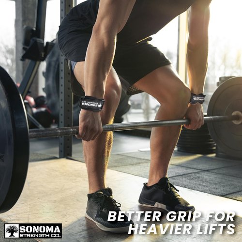 Sonoma Strength Co Weight Lifting Grips Heavy Duty Gloves Alternative Wrist Strap with Padded Wrist Support & Maximum Grip - Gym Straps for Weightlifting, Powerlifting, Deadlift, Crossfit, Pullup Grip