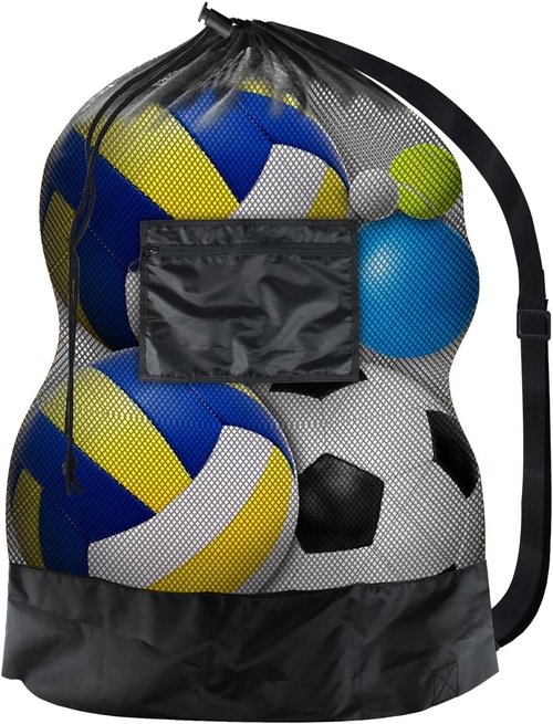 BROTOU Sports Mesh Bag - Heavy Duty Drawstring Backpack for Gym, Beach & Travel | Ideal for Sport Balls
