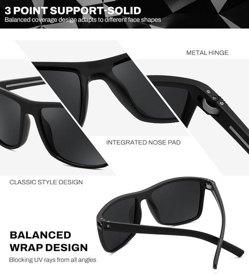 FEISEDY Polarized Sunglasses - Lightweight UV400 Protection for Men & Women | Ideal for Driving & Fishing