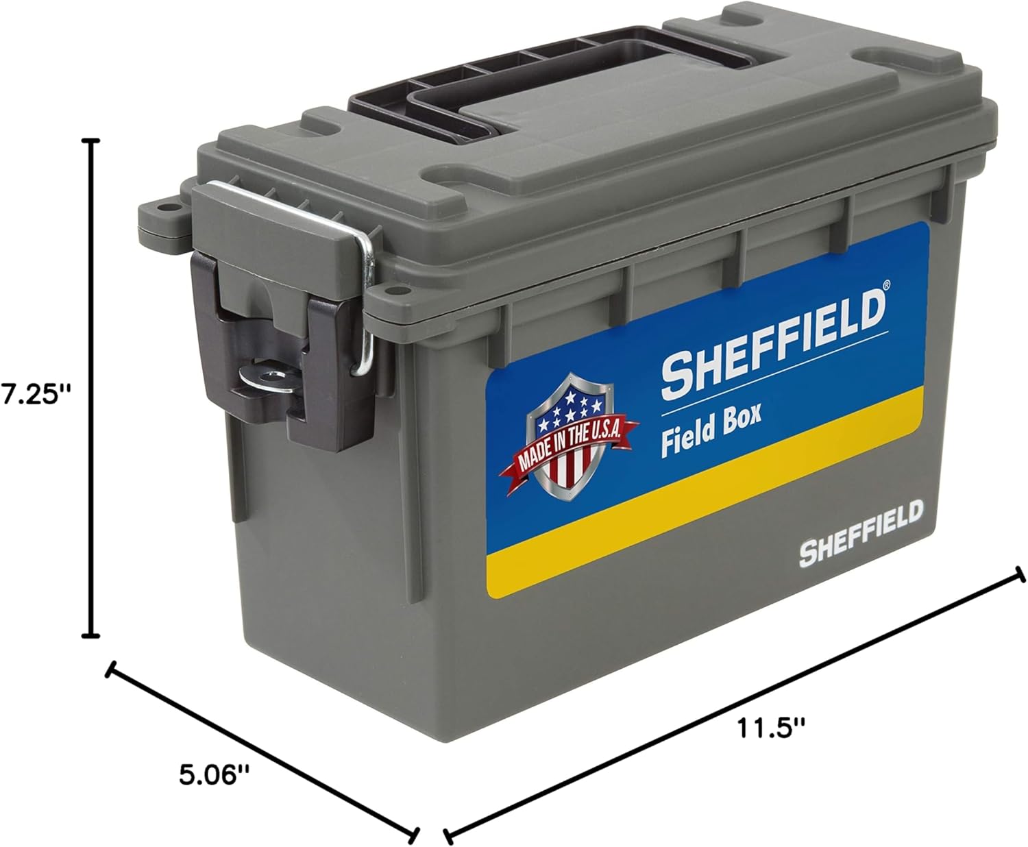 Sheffield 12626 Ammo Storage Box - Stackable .30 Cal, Water & Dust Resistant, Lockable, Green | Pack of 6