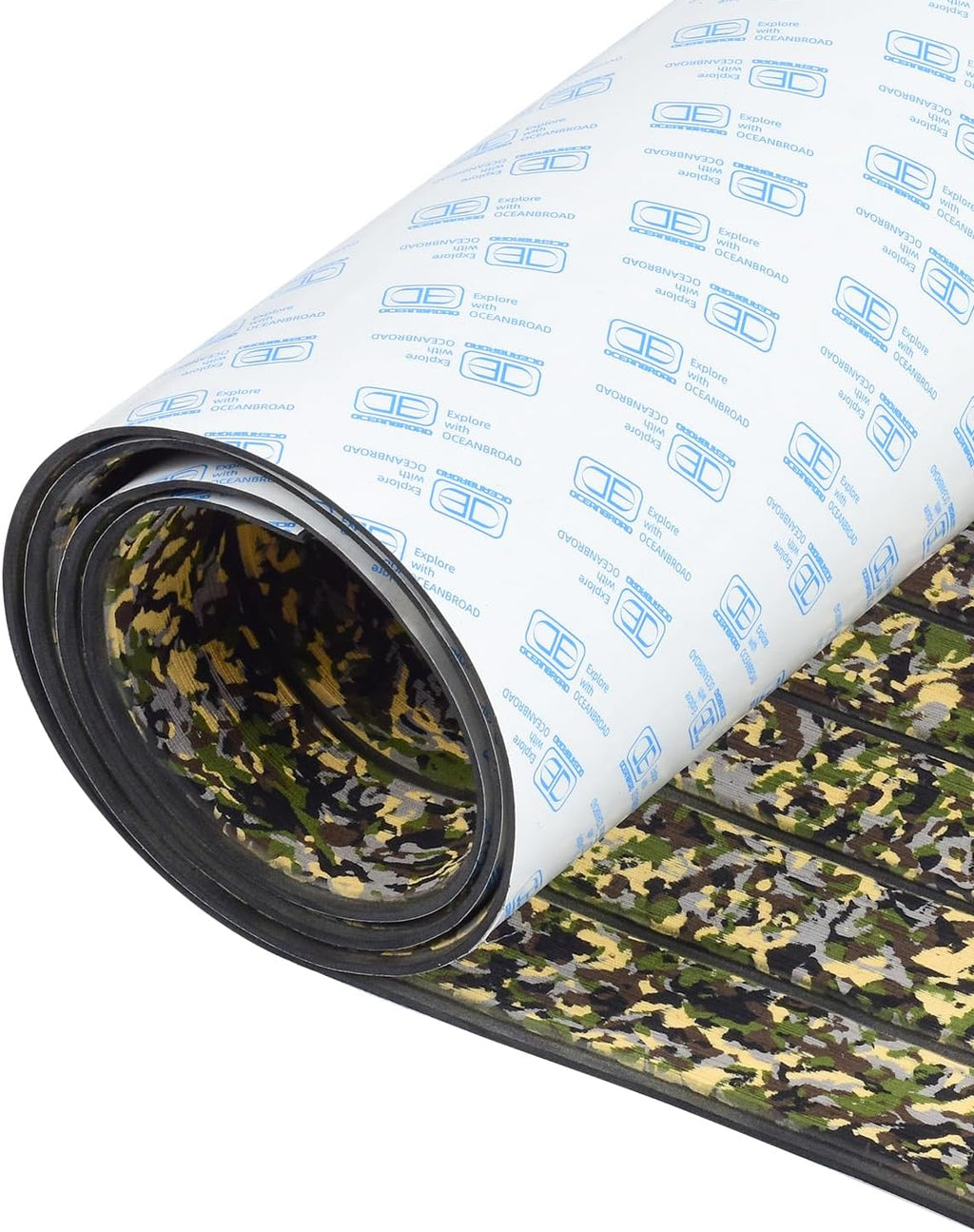 OCEANBROAD 3M Self-Adhesive EVA Foam Boat Flooring Sheet - Non-Slip Camouflage Decking, 48''x16.8'' (5 sqft)
