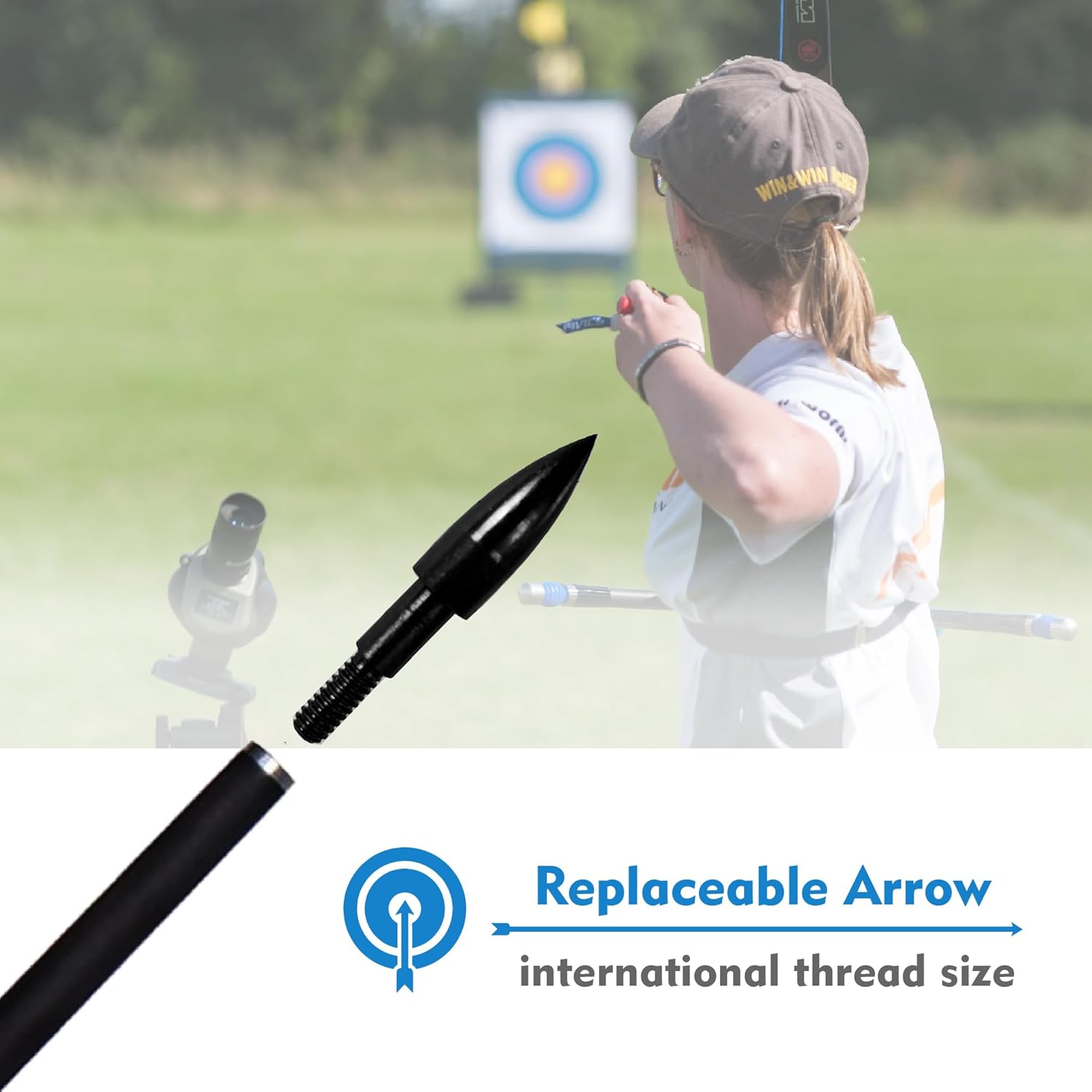 Skiennix Archery Arrow Tips - 12pcs Field Points for Target Practice | 100/125/150/200 Grain, 5/16 Inch