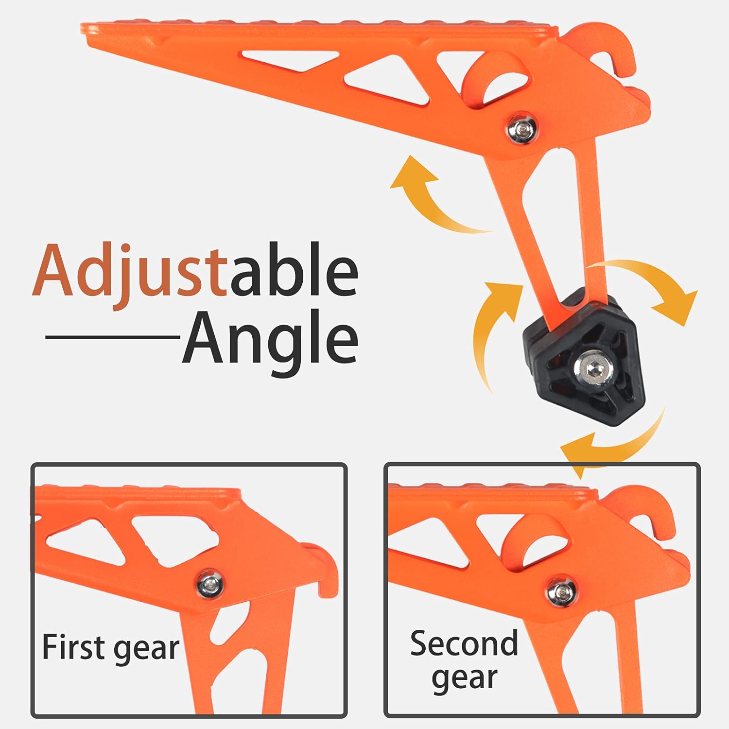 TOOENJOY Universal Fit Car Door Step - Foldable Roof Rack Pedal Ladder for Easy Rooftop Access (Orange)