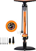 GOBKO Bicycle Floor Pump - High Pressure 160 PSI with Gauge for Presta & Schrader Valves | Portable Air Pump for Bikes & Sports Balls