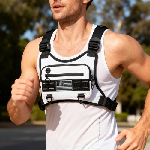 Sports Chest Bag For Men Women, Running Vest Bag With Built,Phone Holder For Workouts&Ski&Cycling&Hiking,Motorcycle Accessories