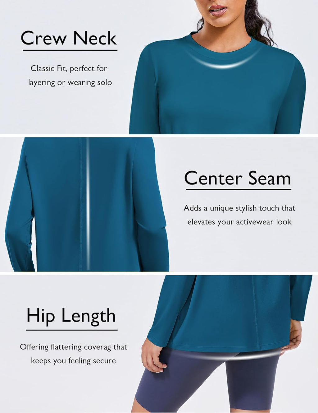 PINSPARK Long Sleeve Workout Tops for Women - Quick Dry UPF 40+ Athletic Shirt for Gym & Hiking