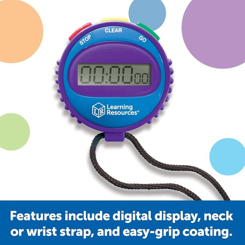 Learning Resources Simple Stopwatch - Ideal for Science Investigations & Timed Math Exercises | Ages 5+