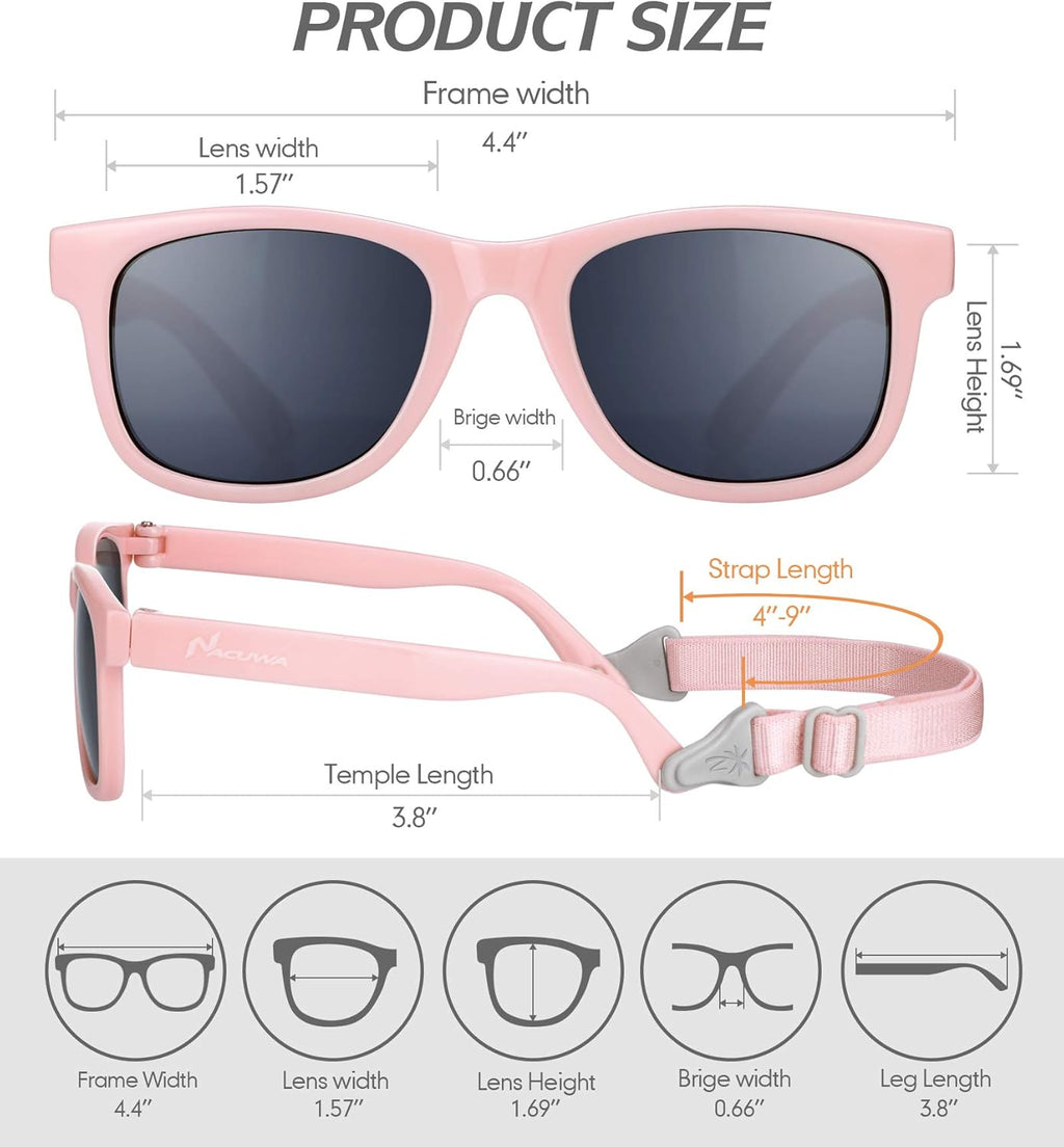 Skiennix Baby Sunglasses - 100% UV Protection for Infants & Toddlers | Ages 0-2 - Includes Case & Pouch