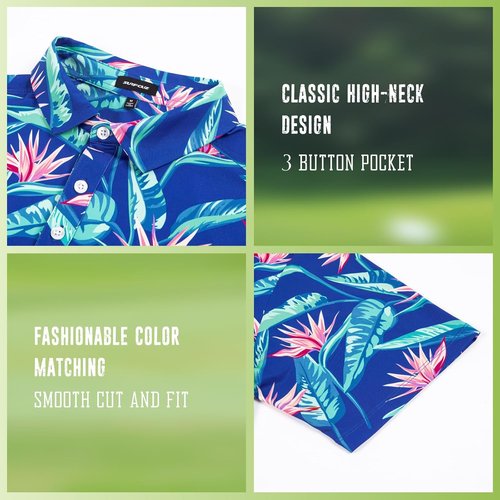 **SURF CUZ Golf Shirt - Moisture-Wicking Men's Dry Fit Polo | Short Sleeve Performance with 4-Way Stretch**