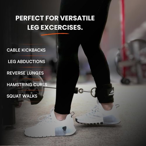 Gym Ankle Straps - Thick Padded Cable Attachment for Booty Workouts & Lower Body Exercises