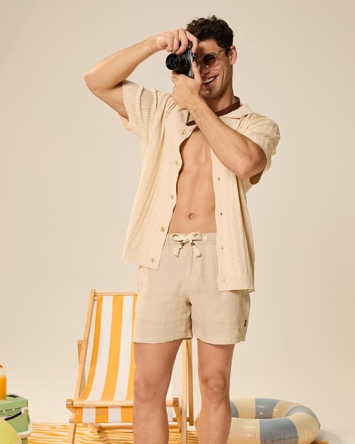 Maamgic Men's Linen Shorts - Breathable Casual Drawstring Design | Perfect for Summer Beach Vacations