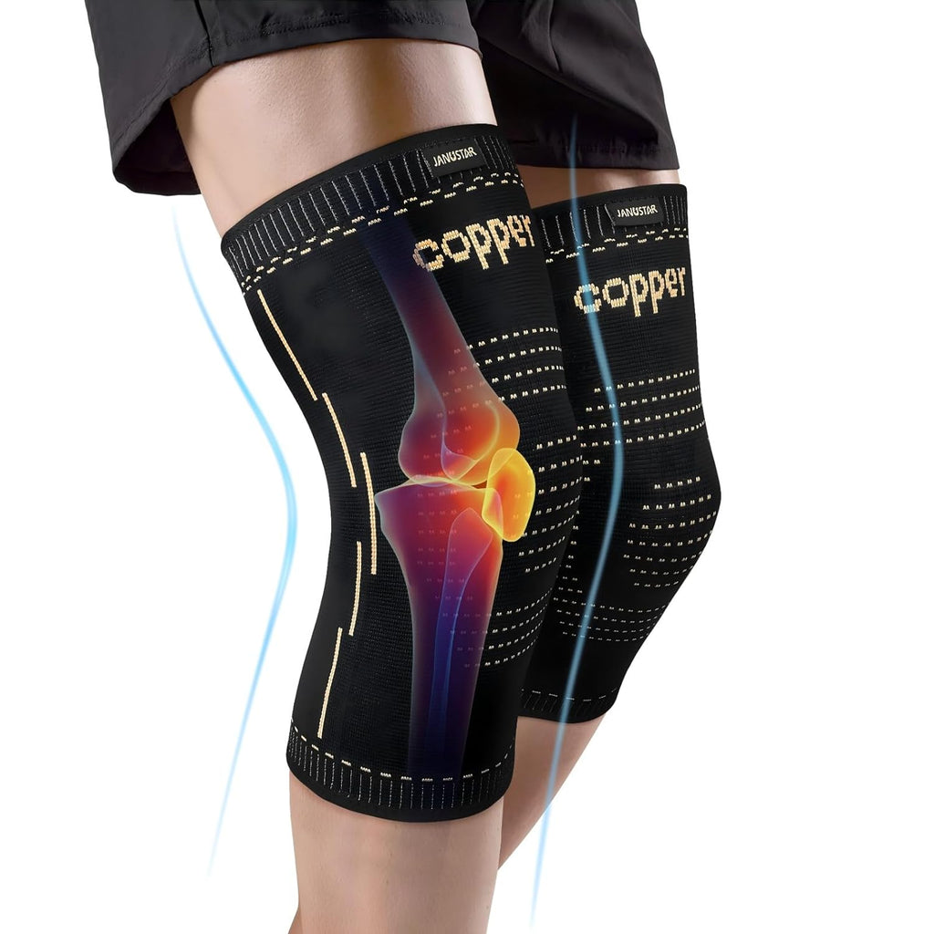 Skiennix Copper Knee Braces - Compression Sleeves for Pain Relief & Recovery | Unisex Design