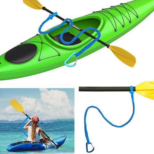 MOOCY Kayak Paddle Leash - 3-7 Ft Stretchable Strap for SUP, Canoeing & Fishing | Secure Bungee Tether