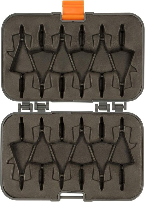 Allen Company Titan Broadhead Box - Holds 6 Broadheads | Compact Outdoor Storage for Bows - Gray/Orange