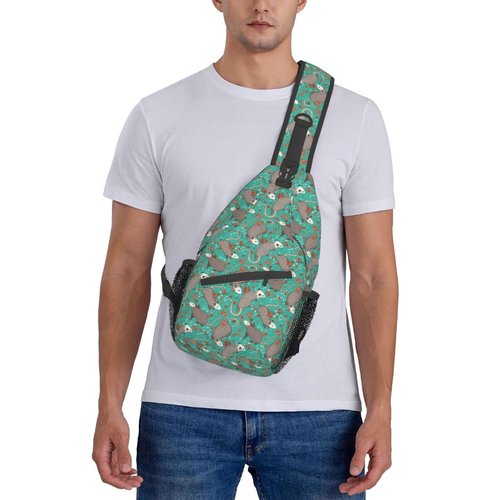 Biunnru Possums Sling Daypacks Crossbody Backpack Chest Bag Lightweight Shoulder Bag Travel Hiking Cycling For Men Women