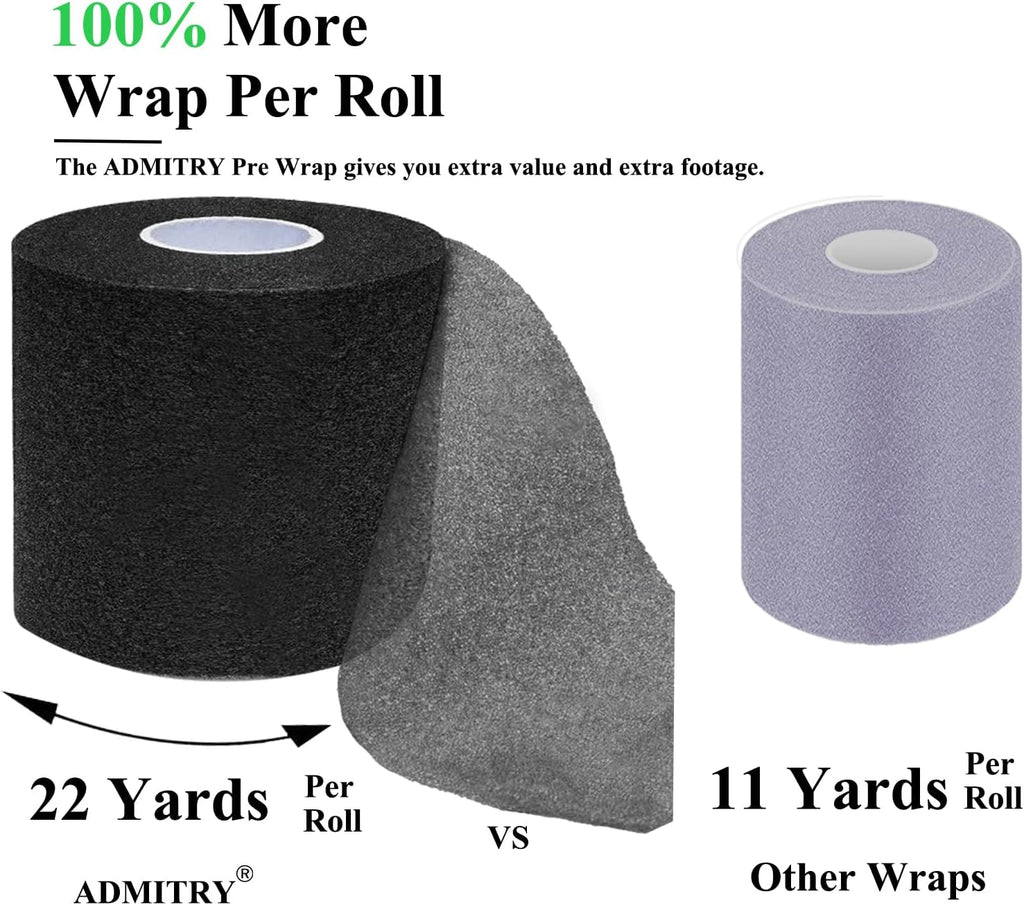 Skiennix Pre Wrap Tape - 3 Rolls of 22 Yards Each | Pink Foam Underwrap for Athletic Headbands
