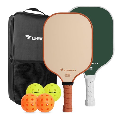 Pickleball Paddles Set of 2 Paddles 4 Balls and 1 Bag Pickleball Set 16MM Fiberglass Pickleball Paddle for Men Women, Pickleball Gifts for Women/Men Friends Family Lovers