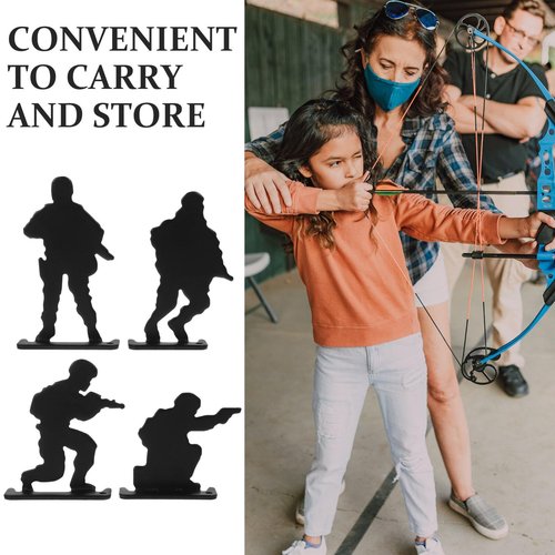 POPETPOP Shooting Target Set of 4 - Compact Stainless Steel Practice Targets for Indoor and Outdoor Shooting Skills Training