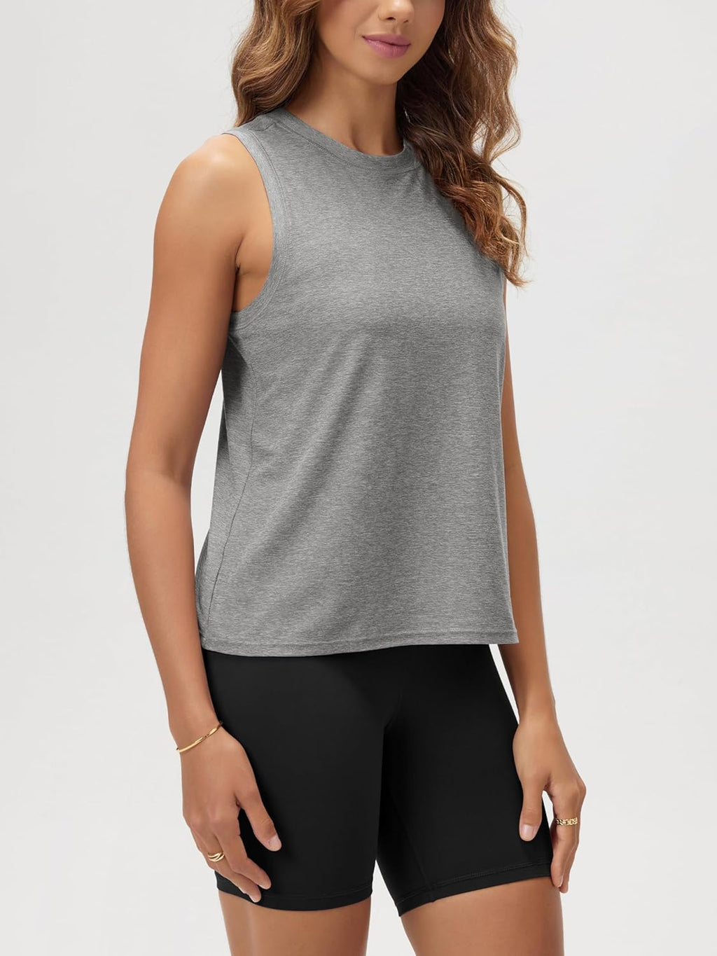 ODODOS Women's Performance Tank - Ultra Soft odSTRATUM Tech Sleeveless Tee | High Crew Neck Top