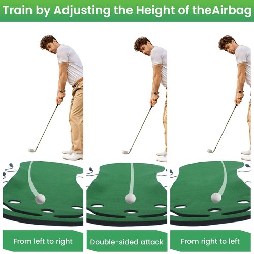 BALAPET Adjustable Slope Putting Green Indoor with 4 Airbag, Multi-Functional Putting Green Mats Set, Golf Putting Training Aid Improve Your Putting Stroke