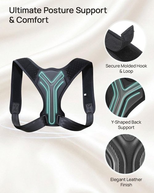 Playire Anatomical Y-Shape Upper Back Posture Corrector For Women, Superior Fabric Back Straightener Posture Brace For Women，Invisible Confidence & Maximum Breathability,Office Essential