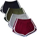 Cameway Women's Cotton Yoga Shorts - 4 Pack Summer Athletic Cycling & Hiking Gear