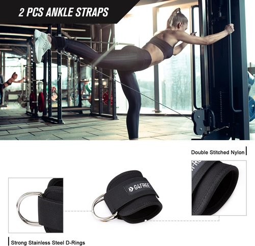 G4Free Barbell Pad Set - 9-Piece Gym Equipment for Squats, Hip Thrusts & Lunges | Includes Ankle Straps & Resistance Bands