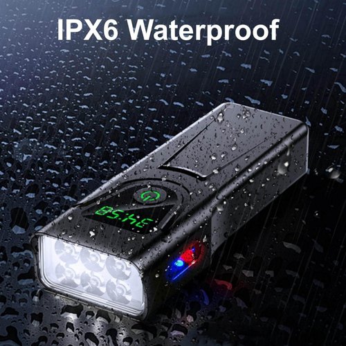 SHEROSELF Bike Light USB-C Rechargeable, Super Bright 6-LED Headlight, IPX6 Waterproof, 5 Modes, Front Light for Night Riding, Road & Mountain Biking, Commuters & Kids