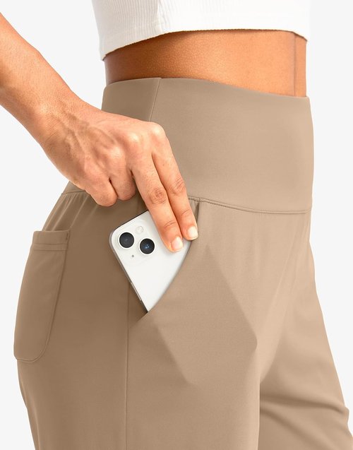 G Gradual Women's Bermuda Shorts - High Waisted, Knee Length with Pockets for Athletic Workouts