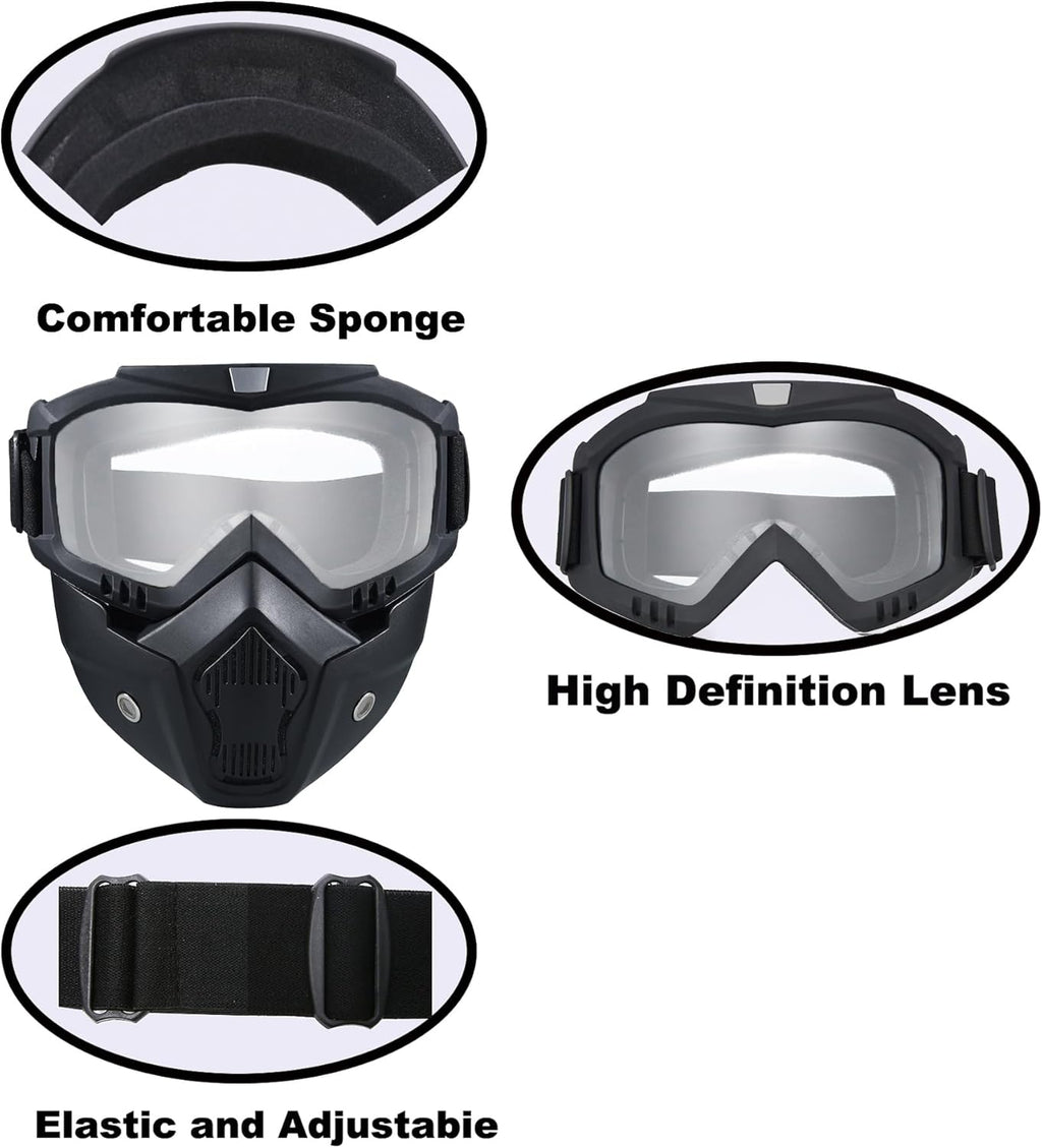 Skiennix Full Face Airsoft Mask - Tactical Paintball & Motorcycle Goggles | 2 Pack