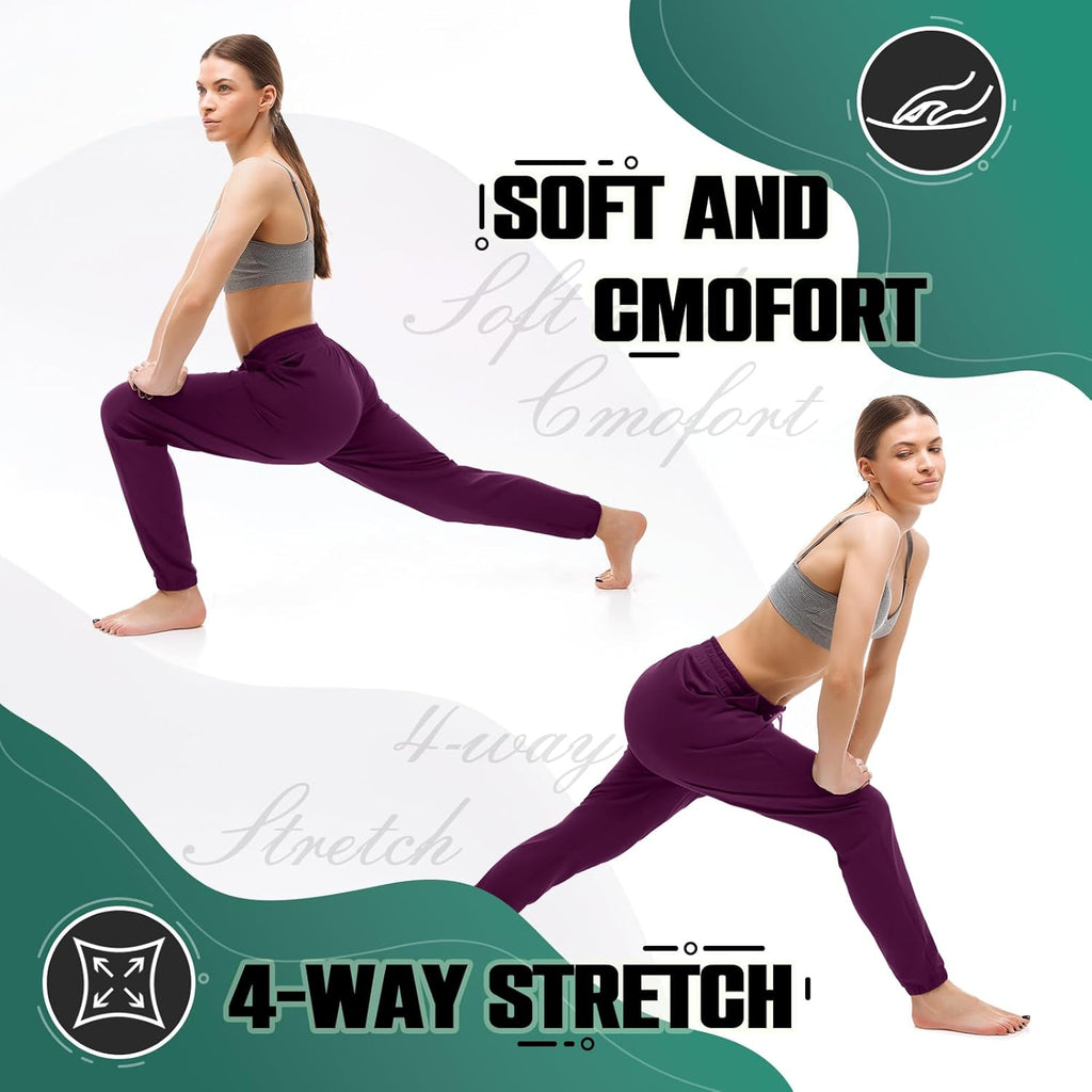 Walifrey Women's Joggers - Comfortable Drawstring Sweatpants with Pockets for Lounging & Workouts