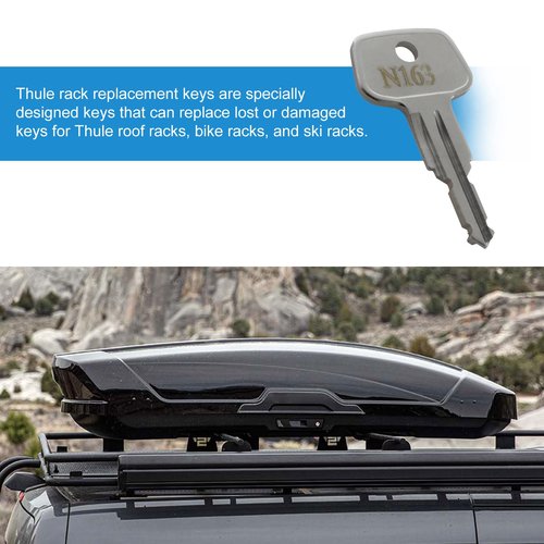 N163 Car Rack Replacement Key for Thule, Replacement Key for Thule Roof Racks, Cargo Box, Carriers, Crossbars - Codes N163 [2 pcs]