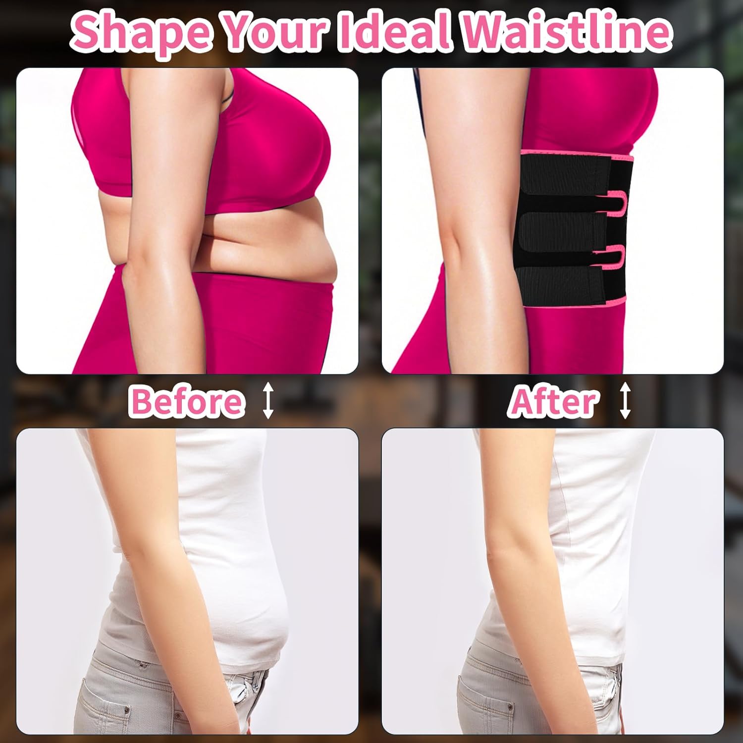 Skiennix Sweat Waist Trainer - Adjustable Waist Trimmer Belt for Effective Workout | Unisex Fitness Wrap