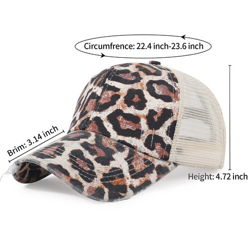 kozinu Ponytail Hats Baseball Hat Mesh Washed Distressed Dad Hat Vintage Cotton Trucker Hat for Women