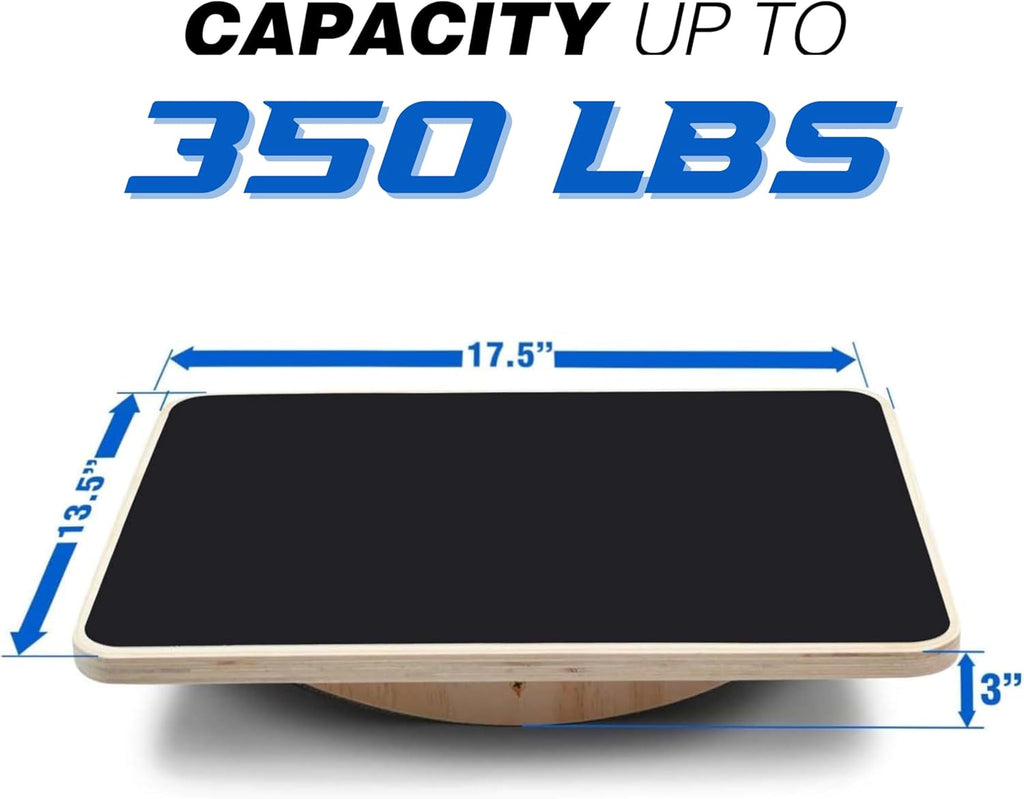 Yes4All 350LBS Professional Wooden Balance Board - Anti-Slip Wobble Board for Leg Workouts | Ideal for Standing Desks