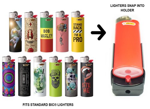 Screwpop Hit Kit Compact Standard BIC Lighter Holder and Personal Stash Space-Grade Aluminum Anodized Black (Lighter Not Included)