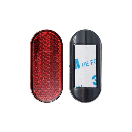 BAR AUTOTECH Stick-on Bicycle Seatpost Reflectors, 18° Curved Base with 3M Adhesive for Round Tubes (Mini Oval - Red, 0.79 × 1.97 × 0.39 inch, 2Pcs)