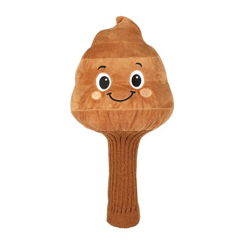 Funny Poop Face Golf Club Headcover – Plush Novelty Driver Head Cover with Cute Smile – Fits Most 460cc Drivers – Soft Protection & Unique Gift for Golf Lovers