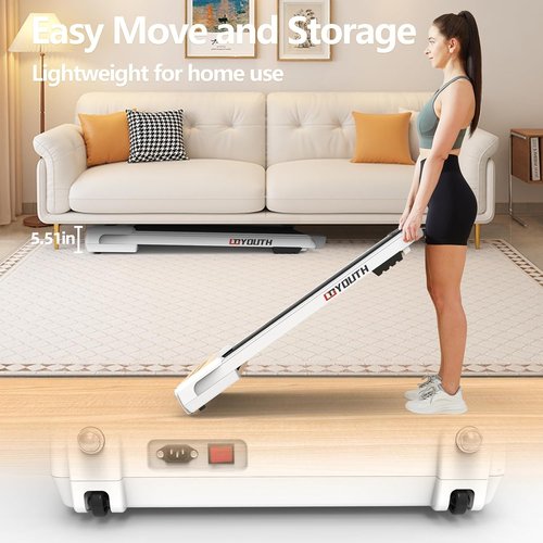 GOYOUTH Electric Treadmill - 2 in 1 Under Desk Motorized Exercise Machine with Remote & LED Display