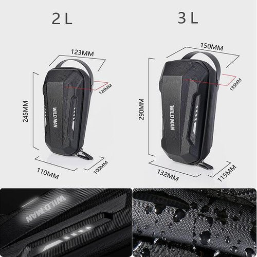 Scooter Storage Bag, Waterproof Electric Scooter Handlebar Bag, Durable EVA Hard Shell Front Bag for Mijia M365/M365 Pro/Segway ES1/ES2/ES3 for Kick Scooters Carrying Wallet Charger Repair Tools (2L)