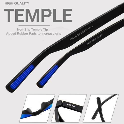 MAXJULI Polarized Sunglasses - UV 400 Protection for Big Heads | Stylish and Comfortable 8125